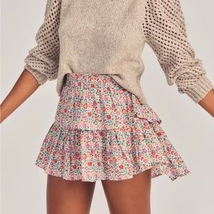 NWT LoveShackFancy x Liberty Ruffle Skirt, P (XXS, 00)